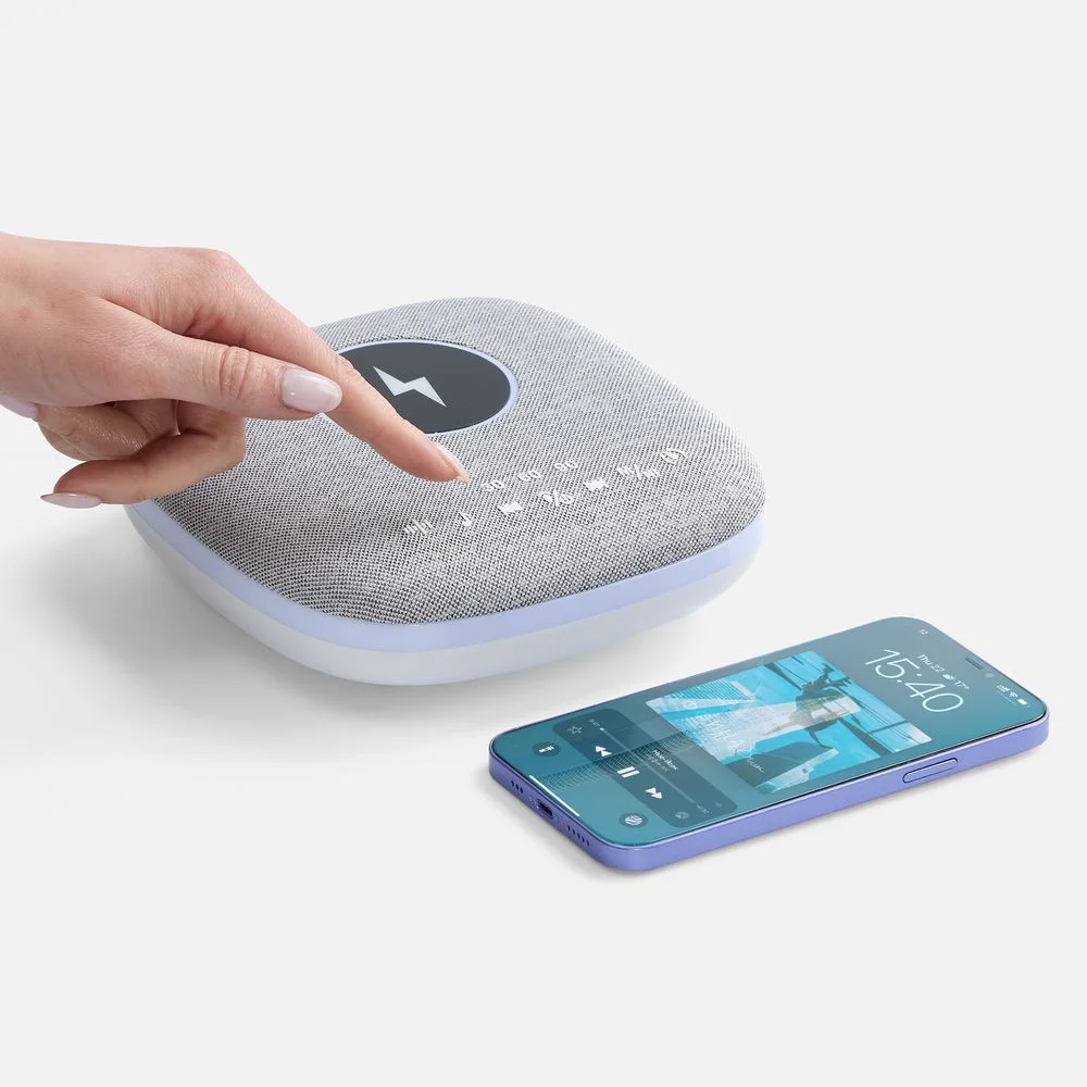 Bluetooth-колонка с беспроводной зарядкой и подсветкой Terrafonic серая - фото 7