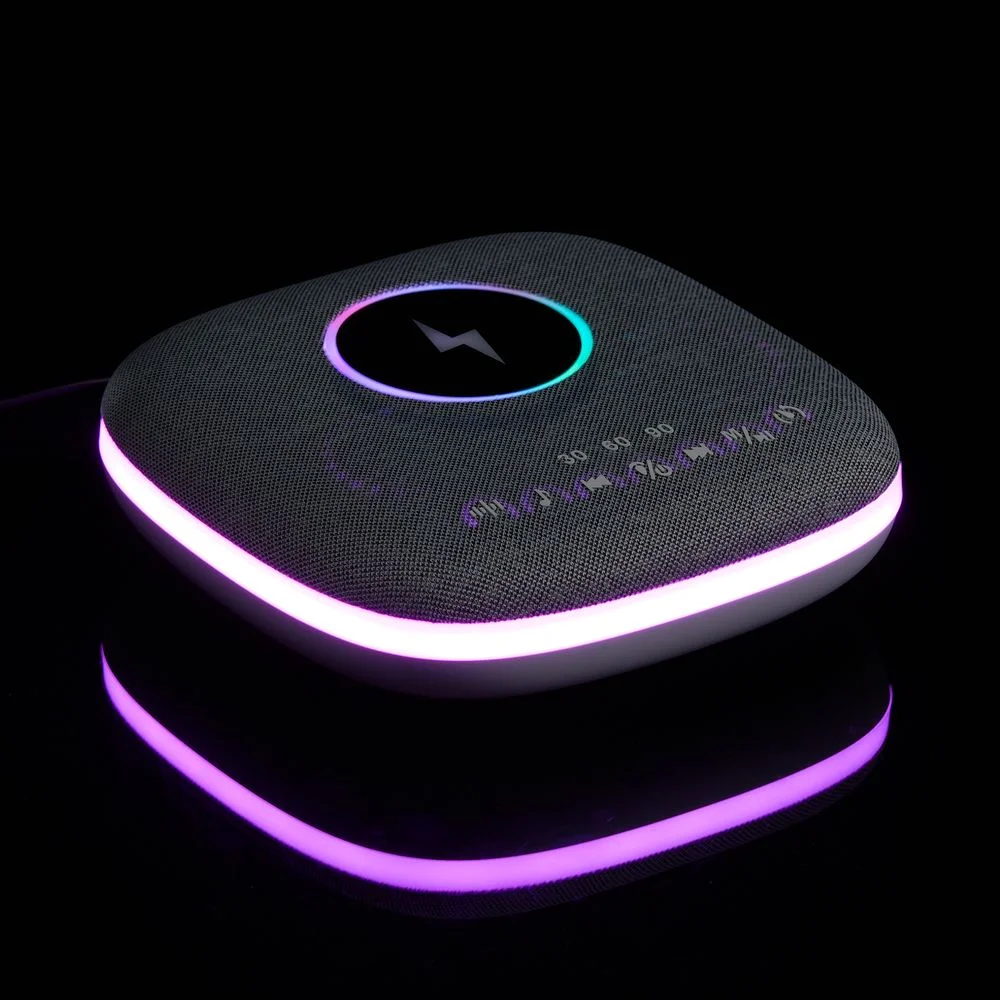 Bluetooth-колонка с беспроводной зарядкой и подсветкой Terrafonic серая - фото 9