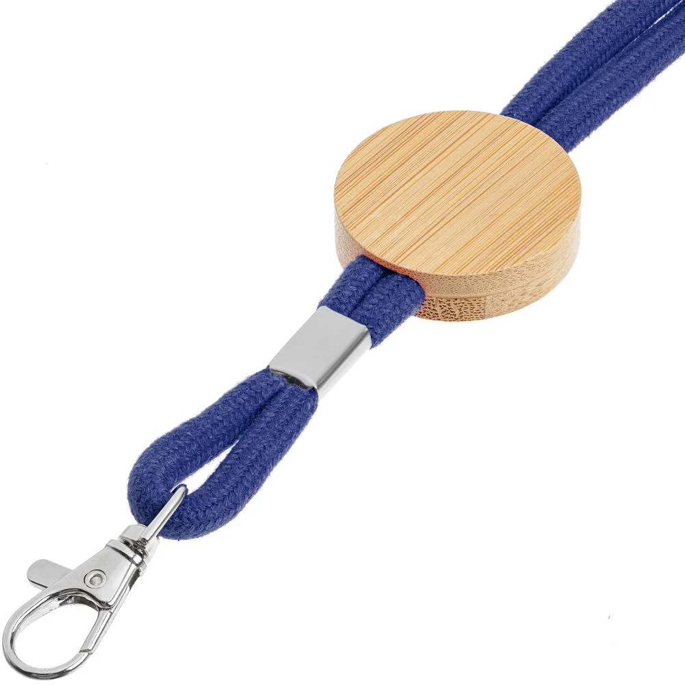 Шнурок для бейджа Tube Wood синий - фото 3