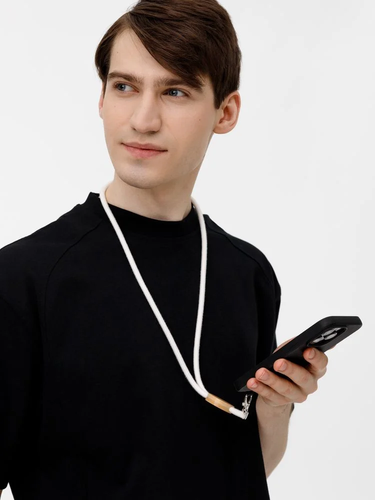 Шнурок для бейджа Tube Wood белый - фото 8