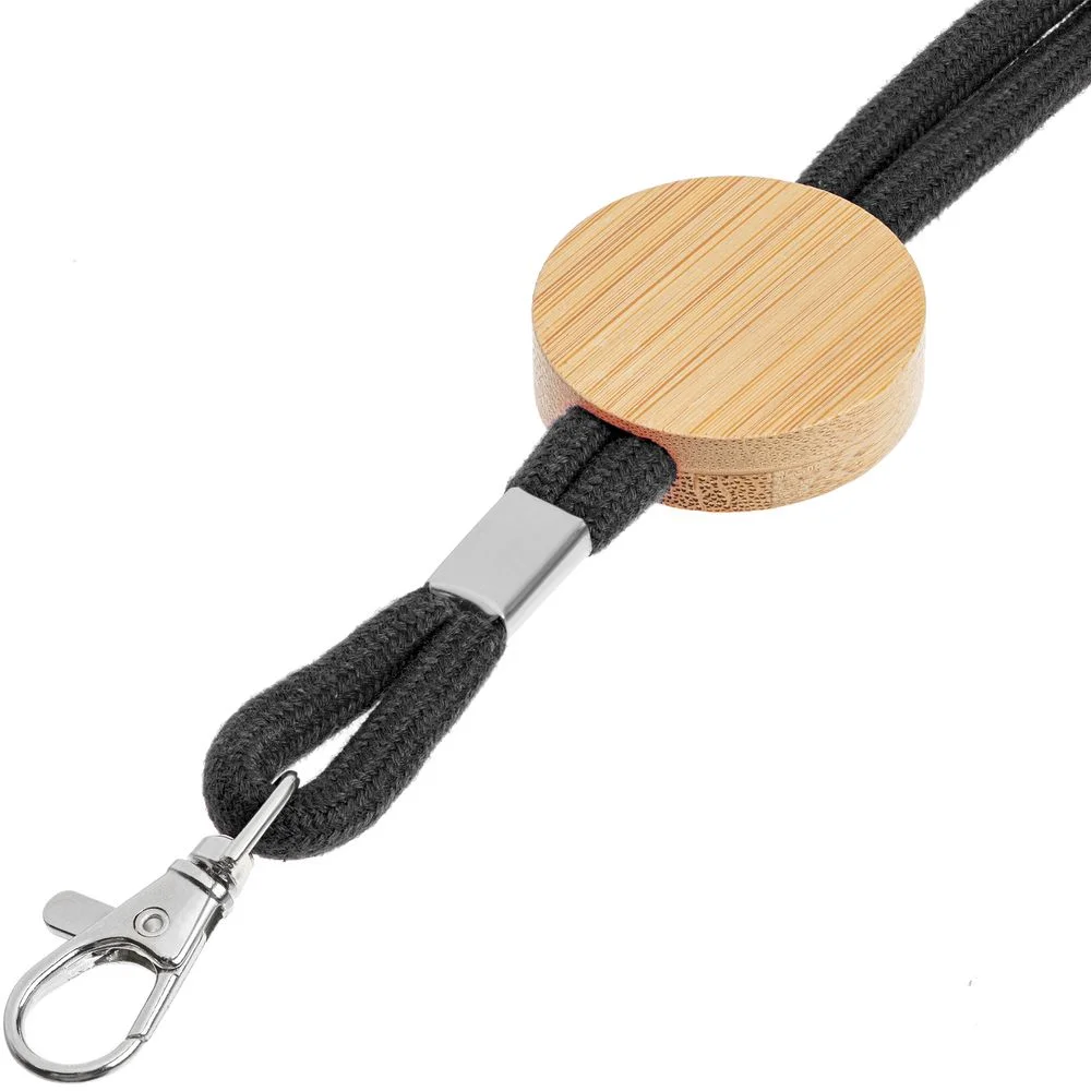 Шнурок для бейджа Tube Wood черный - фото 3