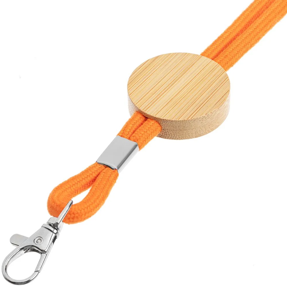 Шнурок для бейджа Tube Wood оранжевый - фото 3