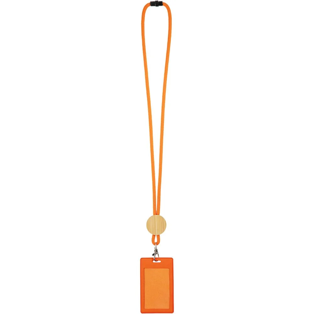 Шнурок для бейджа Tube Wood оранжевый - фото 7