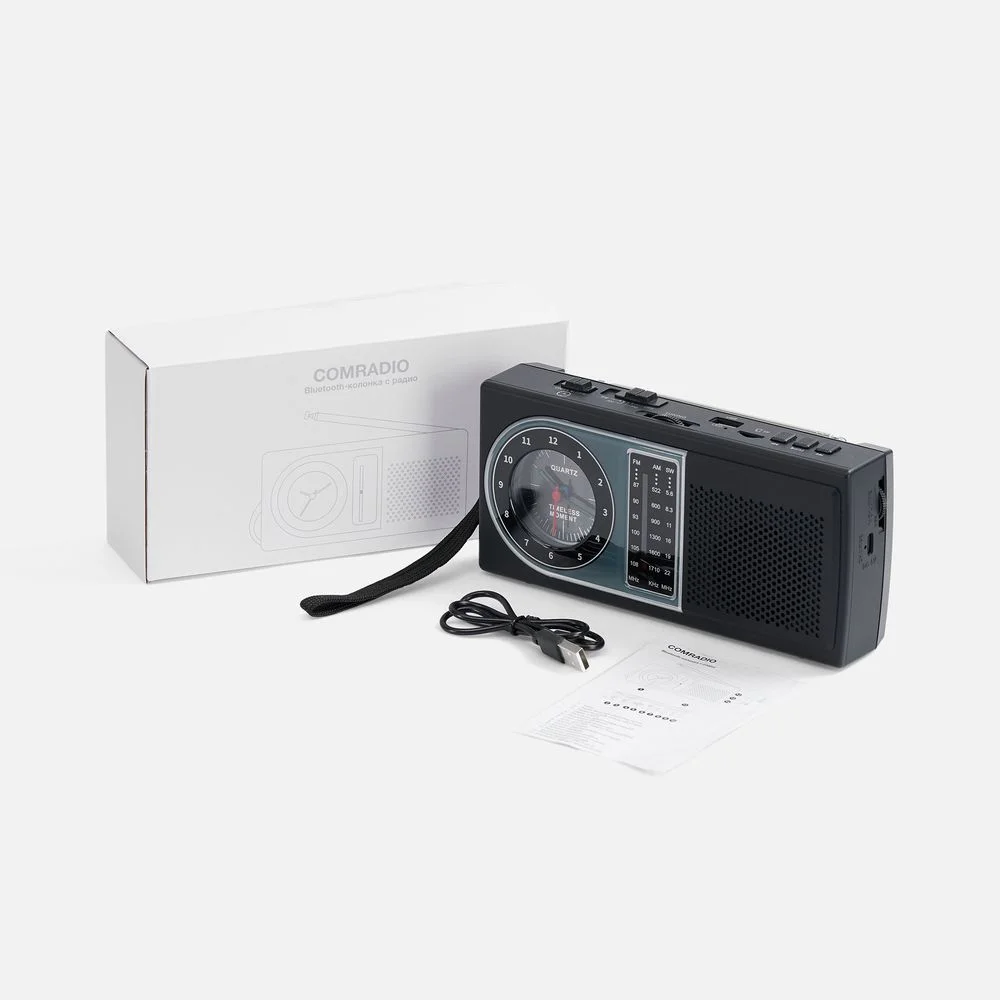 Bluetooth-колонка с радио Comradio черная - фото 8