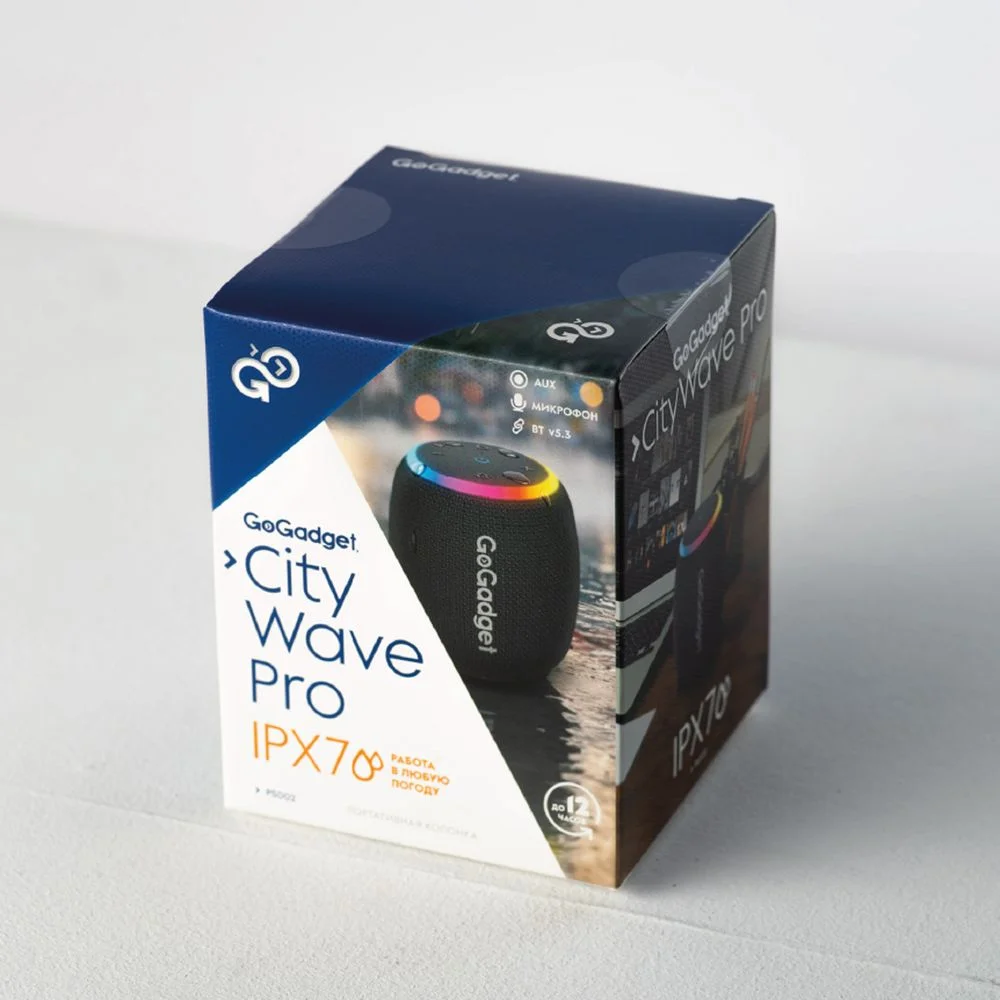 Водонепроницаемая колонка с подсветкой CityWave Pro черная - фото 4