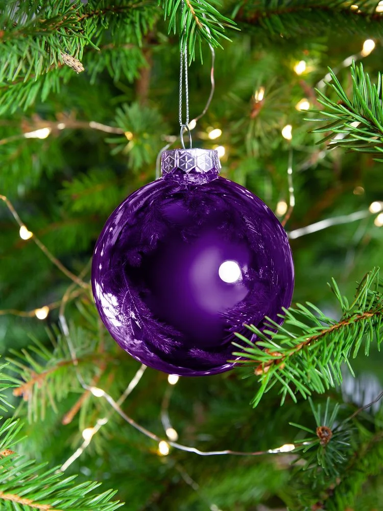 Елочный шар Finery Gloss 8 см глянцевый фиолетовый - фото 5