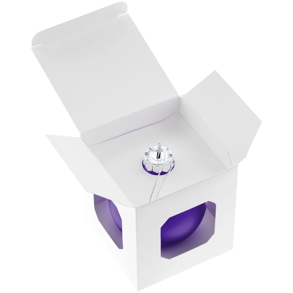 Елочный шар Finery Matt 8 см матовый фиолетовый - фото 3