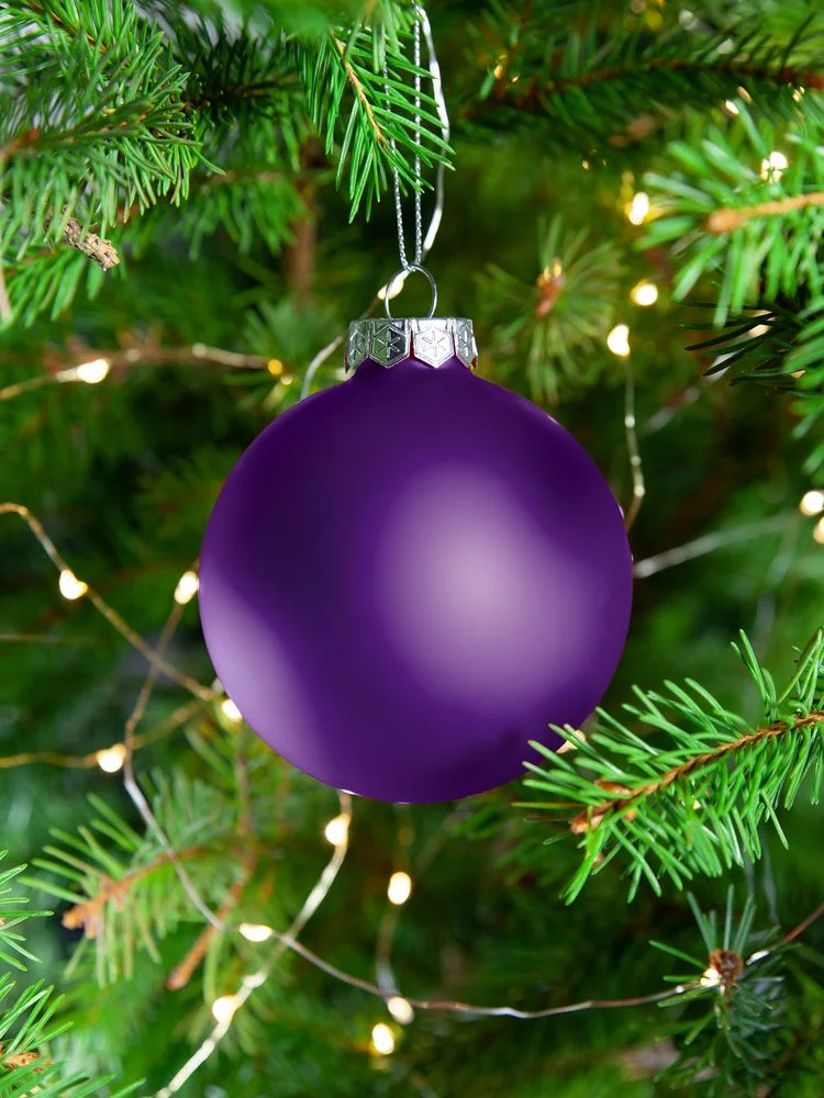 Елочный шар Finery Matt 8 см матовый фиолетовый - фото 5