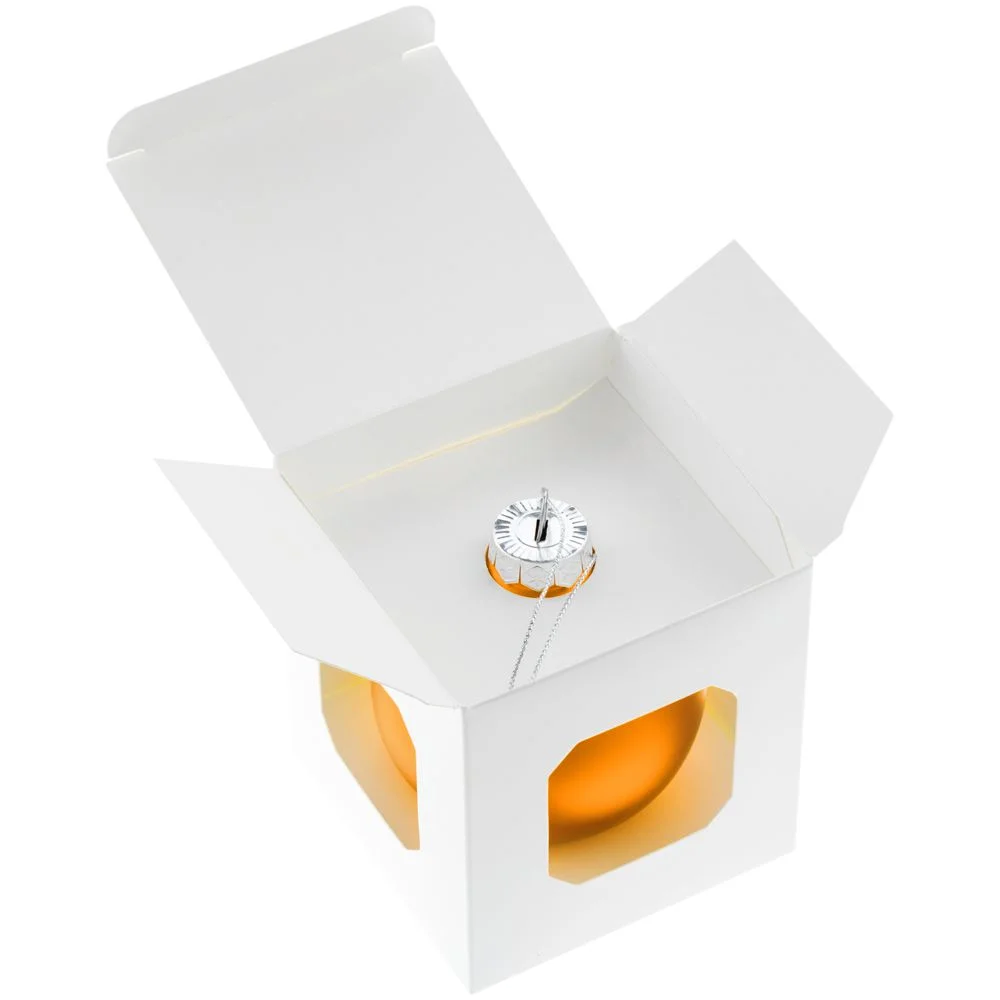 Елочный шар Finery Matt, 8 см, матовый оранжевый - фото 3