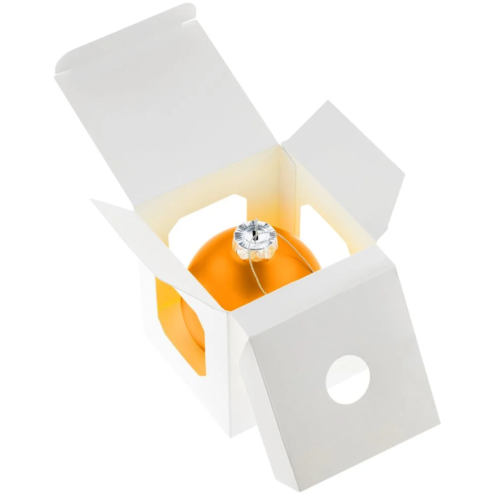 Елочный шар Finery Matt, 8 см, матовый оранжевый - фото 4