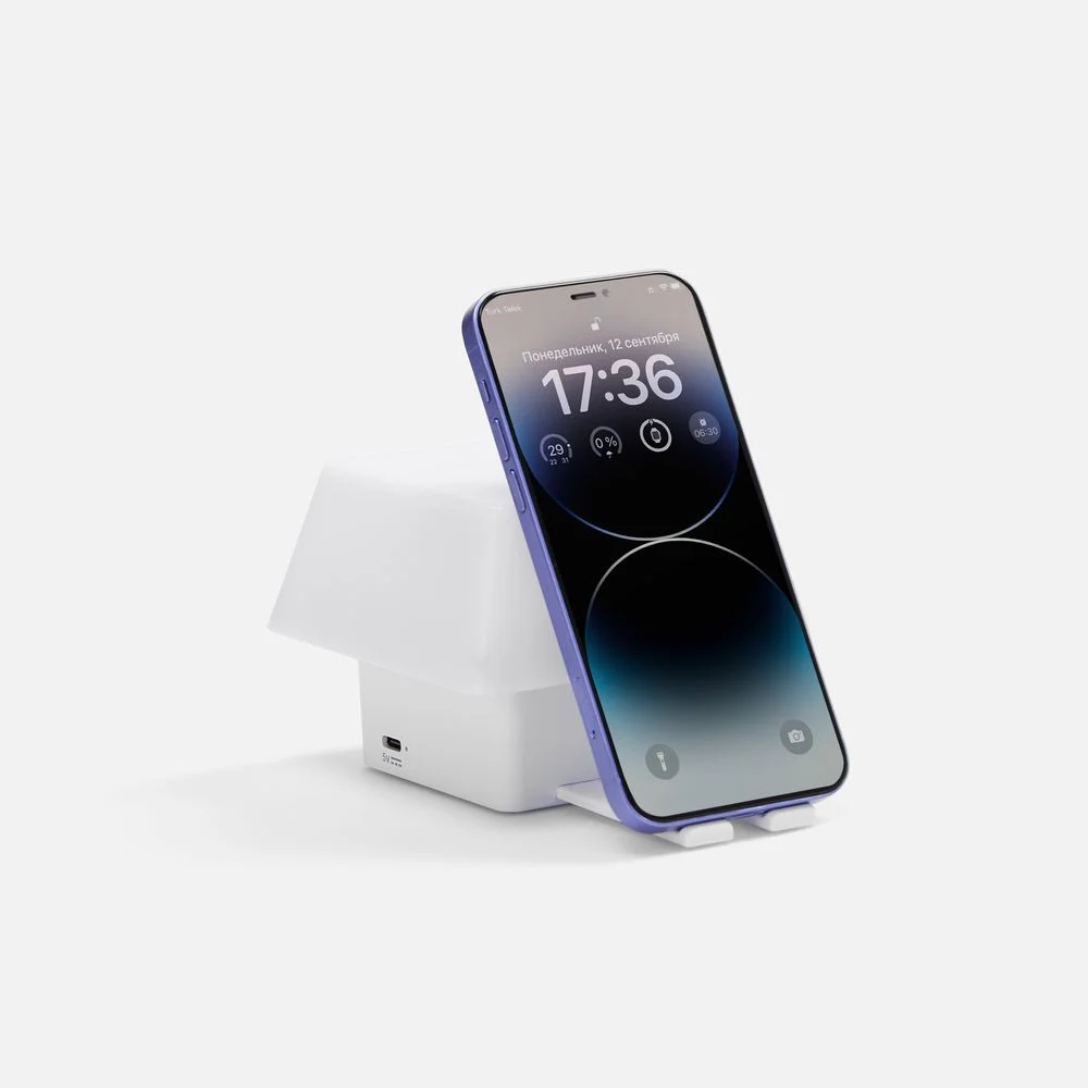 Светильник с подставкой для смартфона Knoppi белый - фото 3