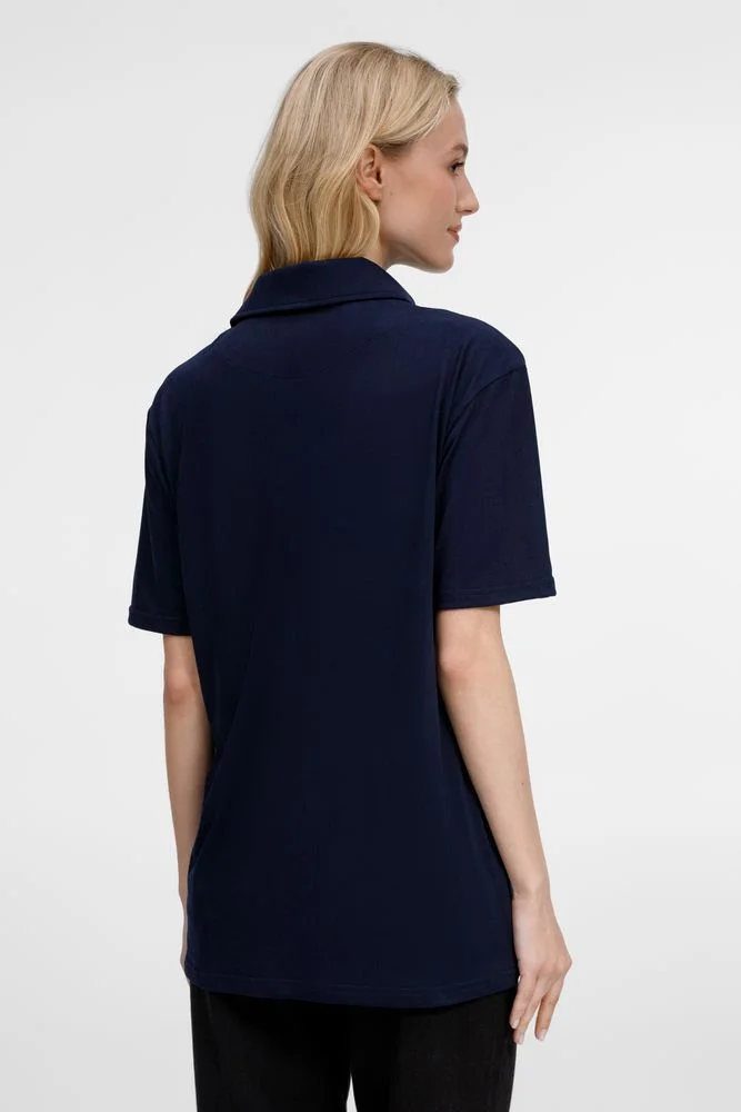 Рубашка поло унисекс Senti темно-синяя - фото 11