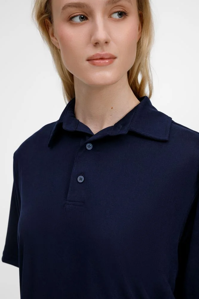 Рубашка поло унисекс Senti темно-синяя - фото 12
