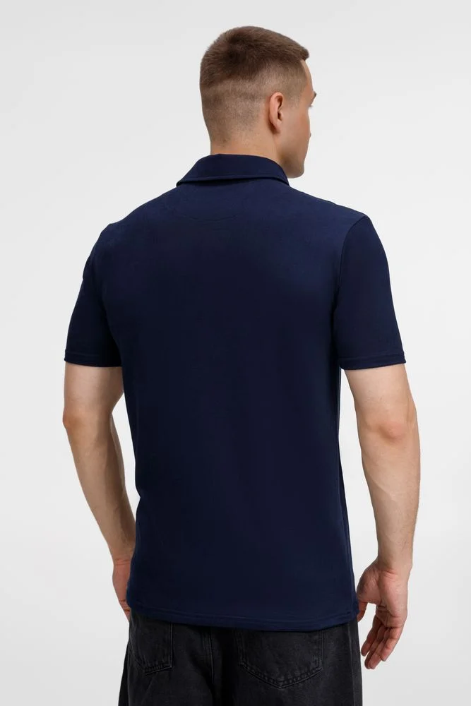 Рубашка поло унисекс Senti темно-синяя - фото 9