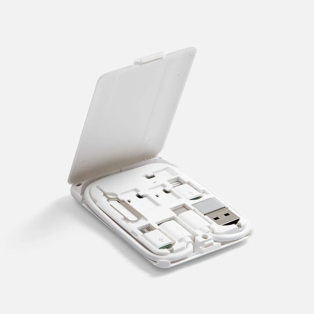 Органайзер с беспроводной зарядкой и набором адаптеров Octopod белый - фото 2
