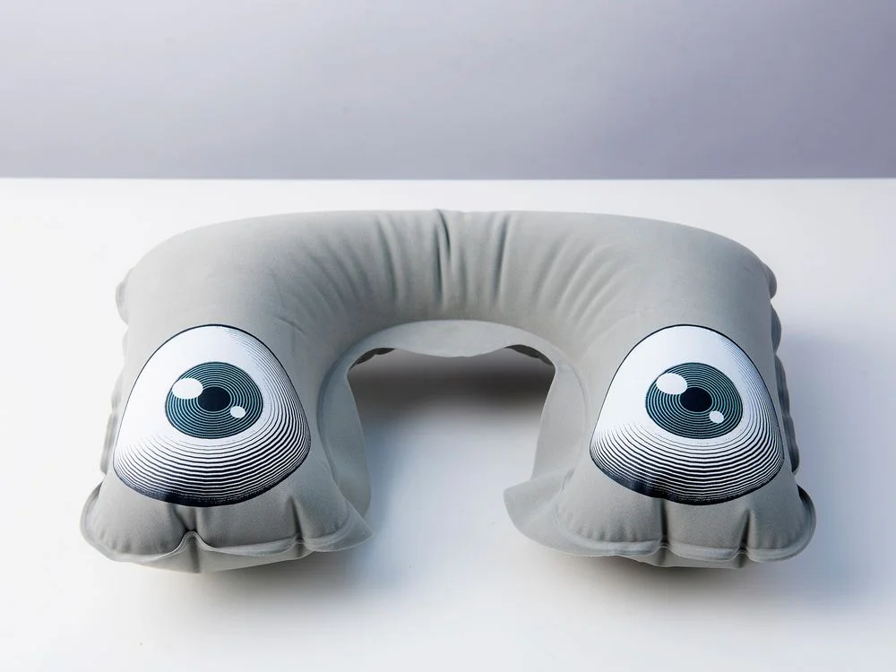 Надувная подушка под шею в чехле Sleep, темно-серая - фото 4