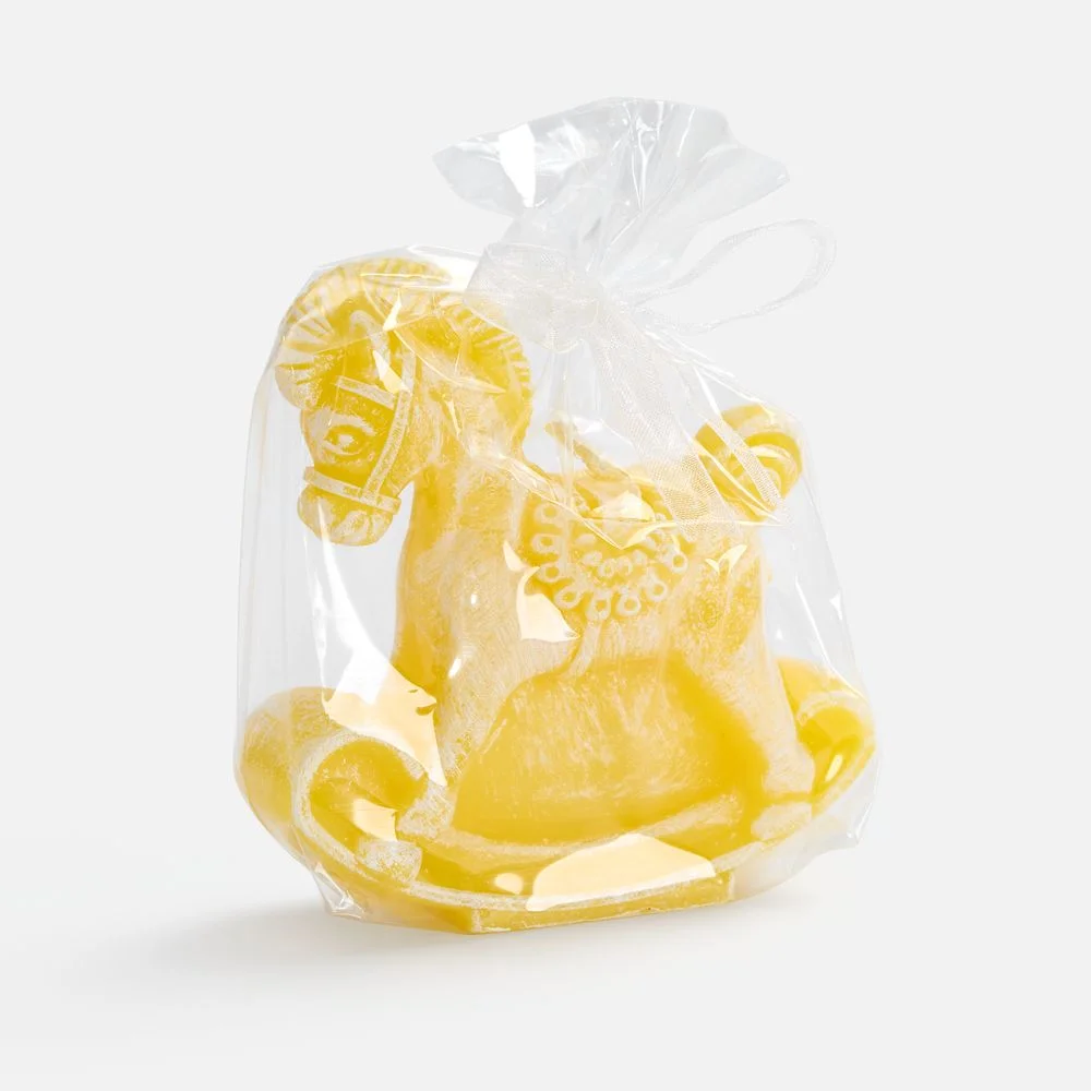 Свеча фигурная «Лошадка-качалка», желтая - фото 2