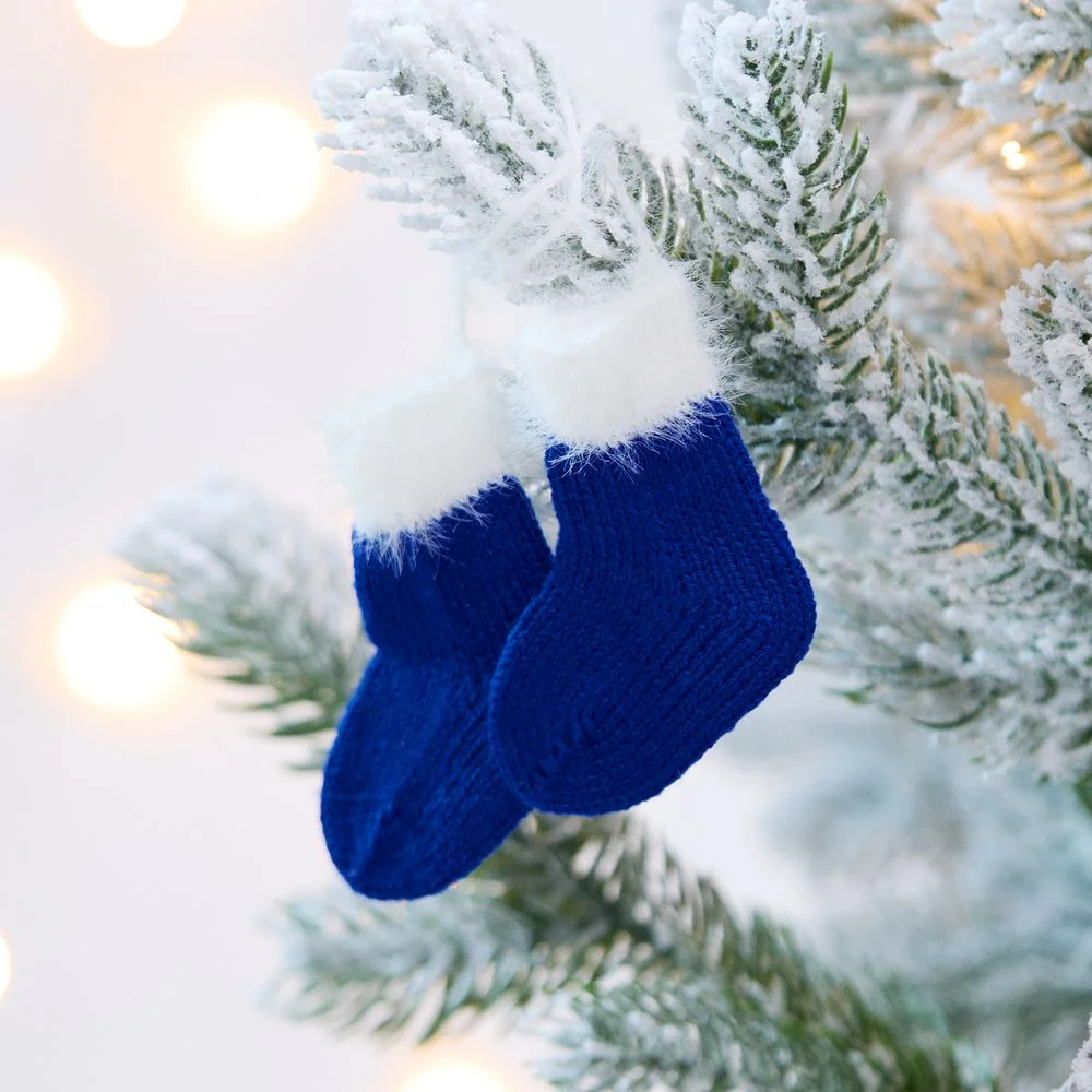 Подвеска на елку «Вьюжка», носочки, синяя - фото 3