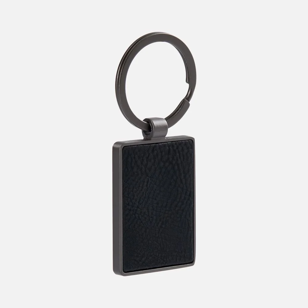 Брелок Gun Metal Leather Rectangle - фото 1