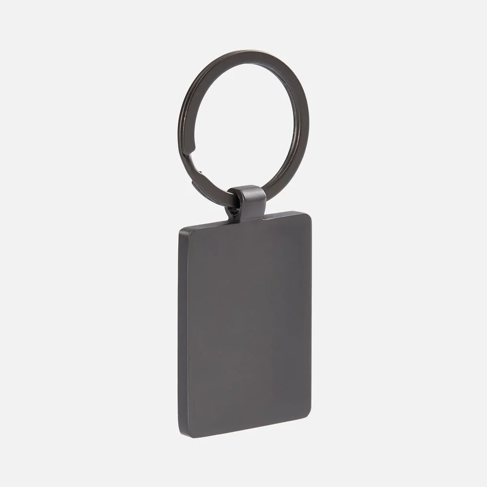 Брелок Gun Metal Leather Rectangle графитовый - фото 2