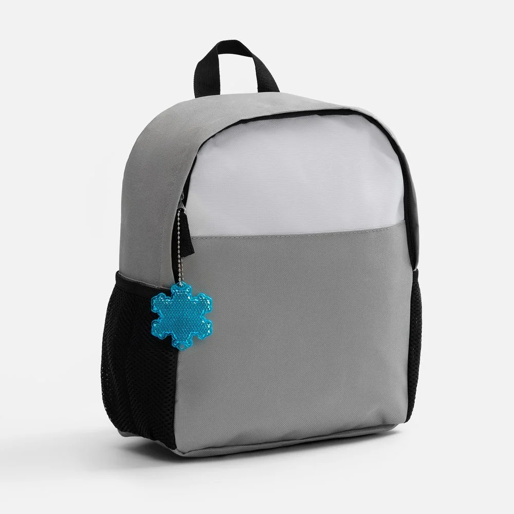 Пешеходный светоотражатель с цепочкой Снежинка синий - фото 2