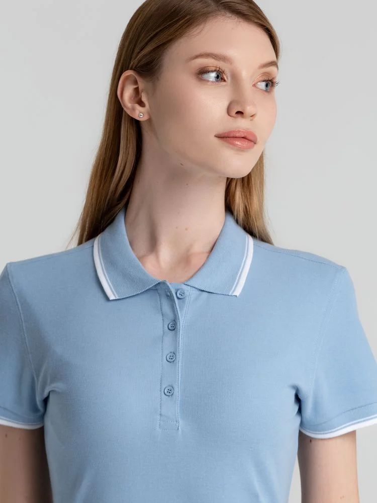 Рубашка поло женская Practice women 270 голубая с белым размер S - фото 5