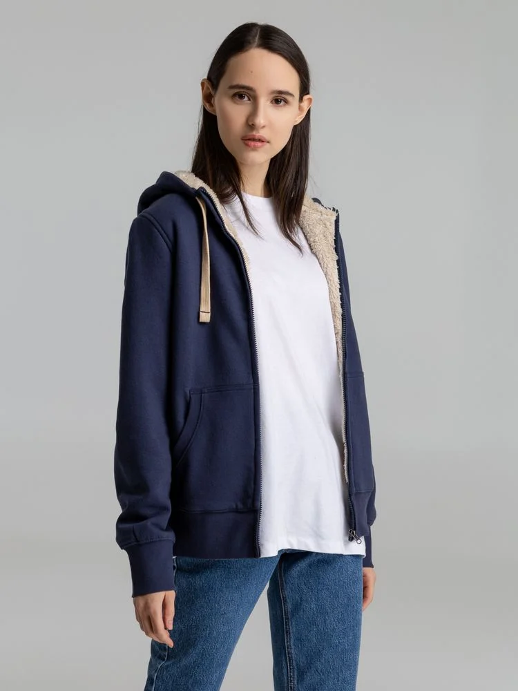 Толстовка унисекс на молнии Sherpa 280 темно-синяя размер XS - фото 7