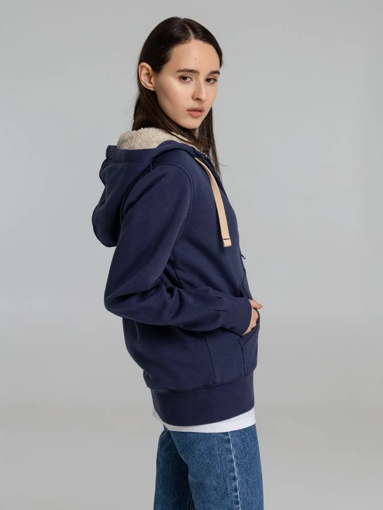Толстовка унисекс на молнии Sherpa 280 темно-синяя размер XL - фото 8