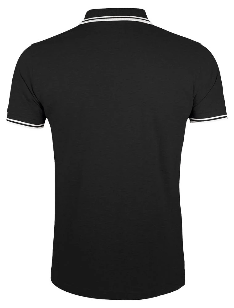 Рубашка поло мужская Pasadena Men 200 с контрастной отделкой черная с белым размер XL - фото 2