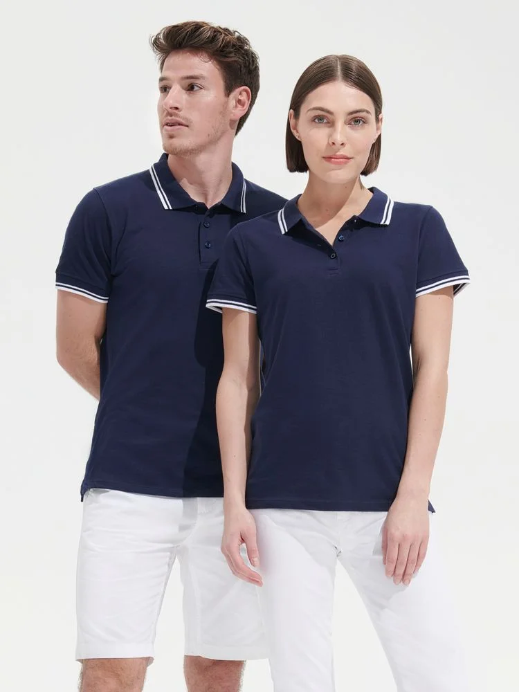 Рубашка поло женская Pasadena Women 200 с контрастной отделкой черная с белым, размер L - фото 6