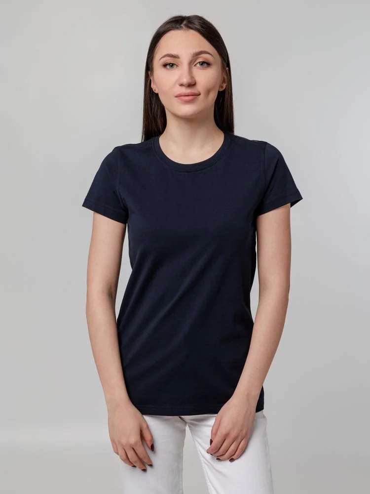 Футболка женская T-bolka Stretch Lady темно-синяя navy размер XL XL v2 - фото 5
