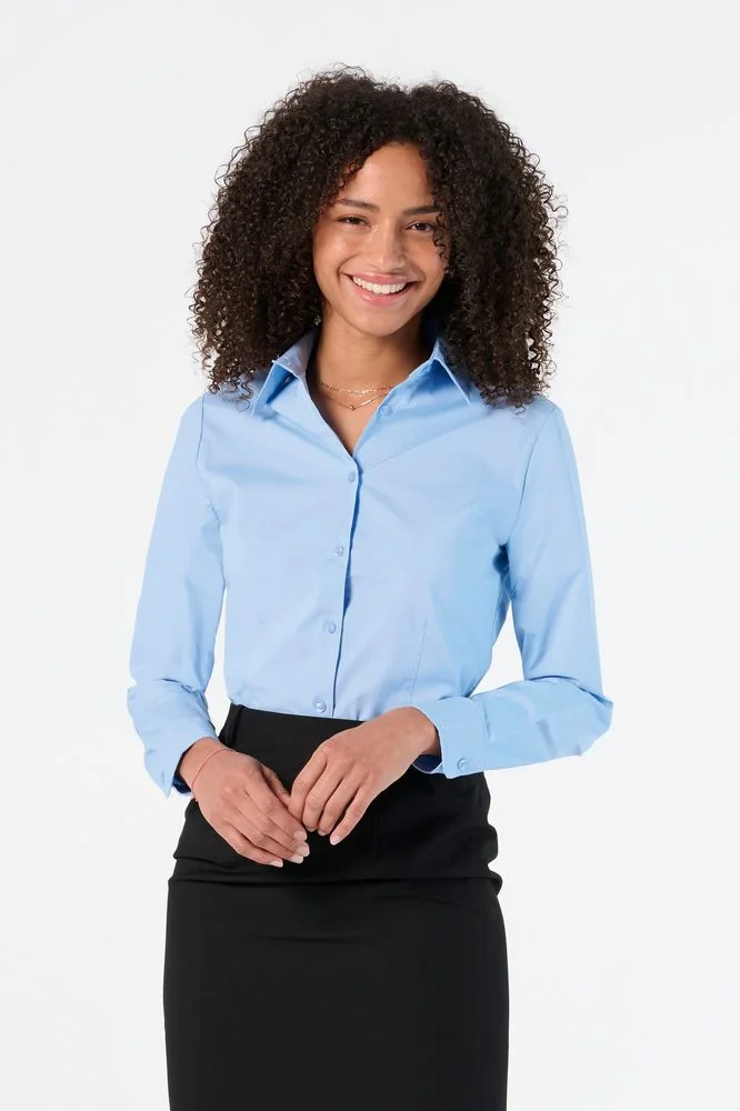 Рубашка женская с длинным рукавом Eden 140 белая размер XS - фото 4