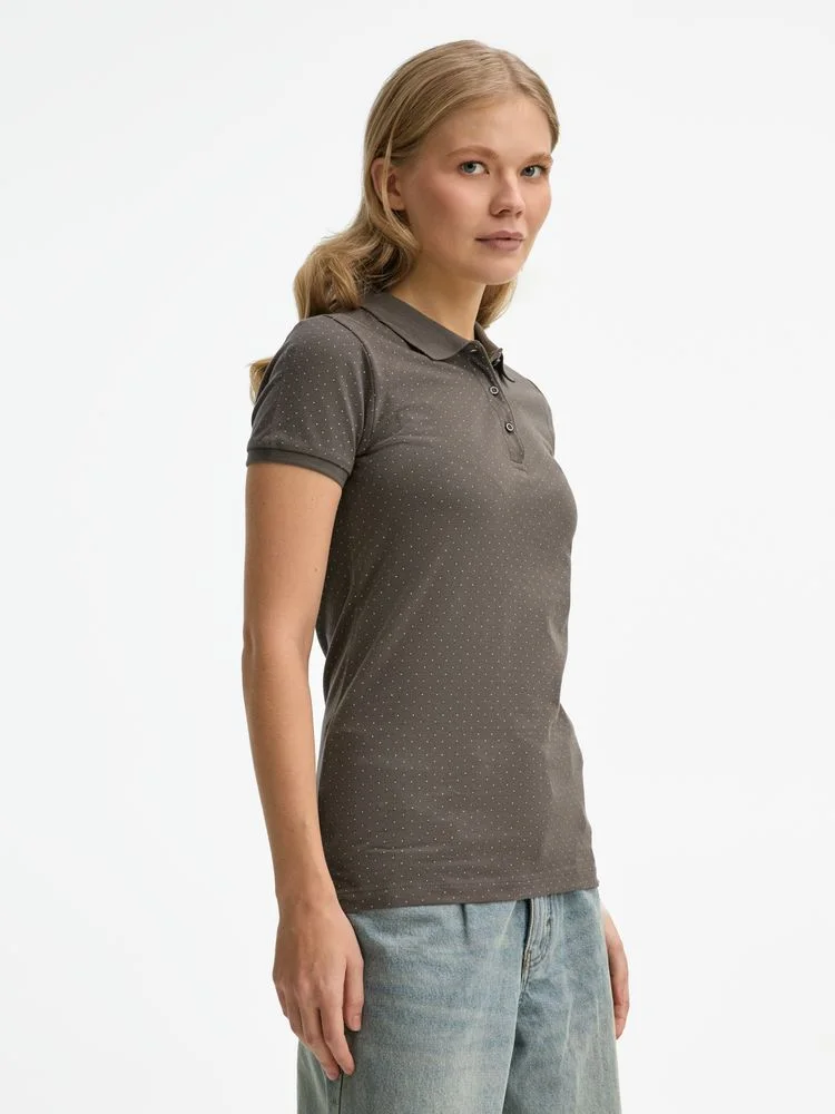 Рубашка поло женская Brandy Women темно-серый с белым размер XL - фото 5