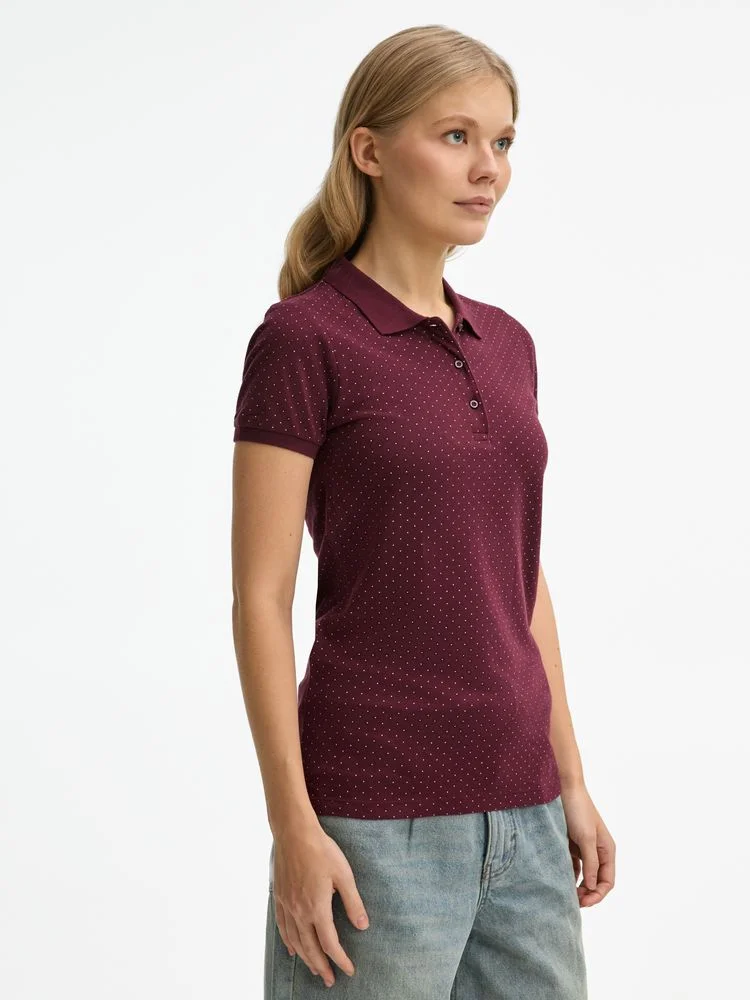 Рубашка поло женская Brandy Women бордовая с белым размер L - фото 6