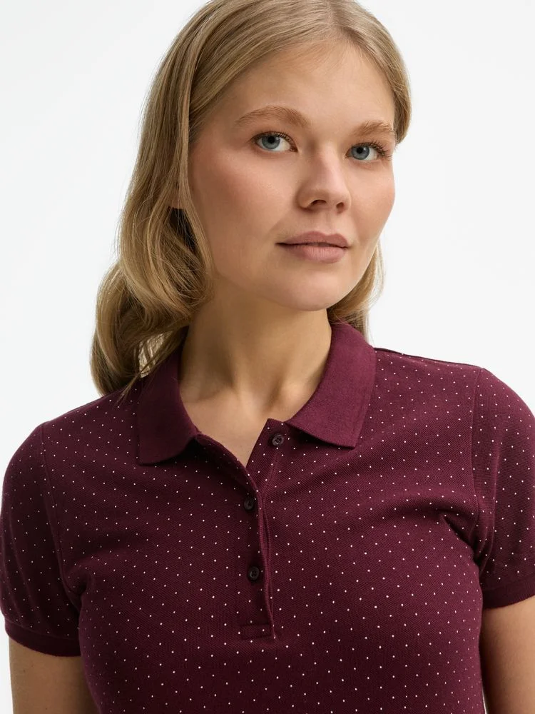 Рубашка поло женская Brandy Women бордовая с белым размер L - фото 8