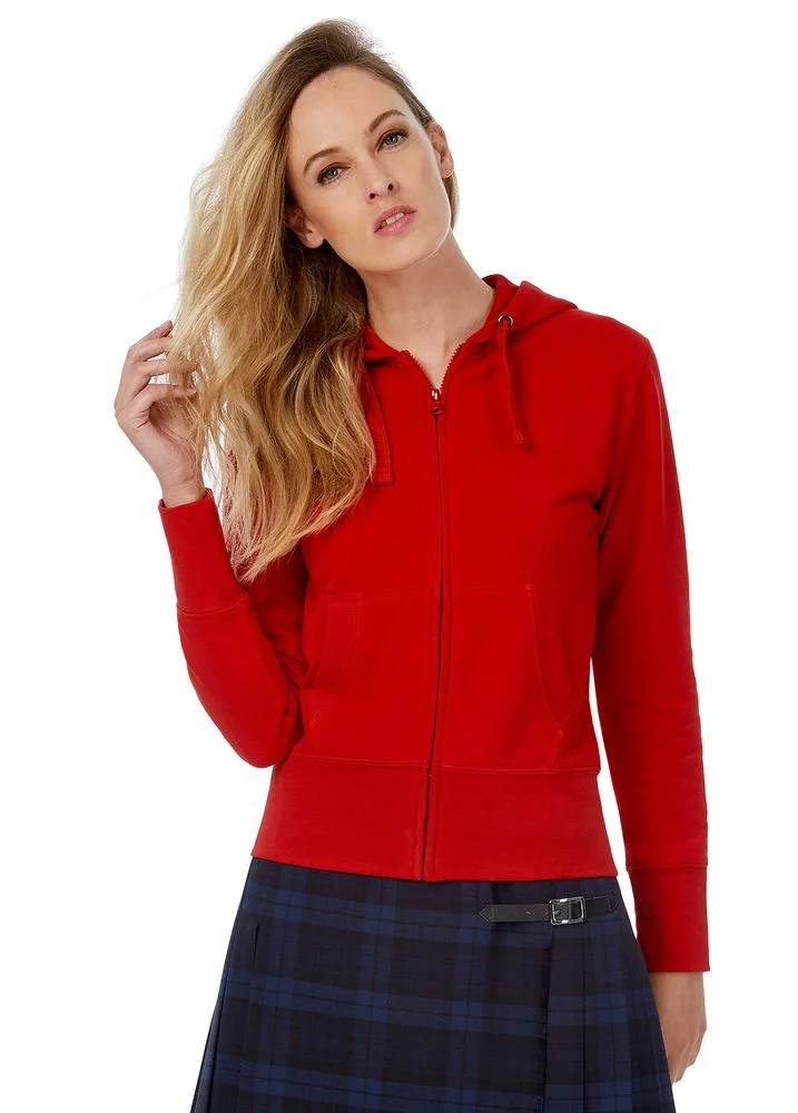 Толстовка женская Hooded Full Zip красная размер L - фото 5