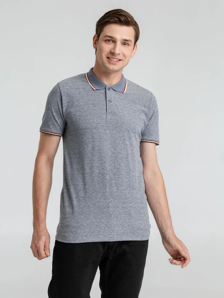 Рубашка поло мужская Paname Men голубой меланж размер M - фото 4