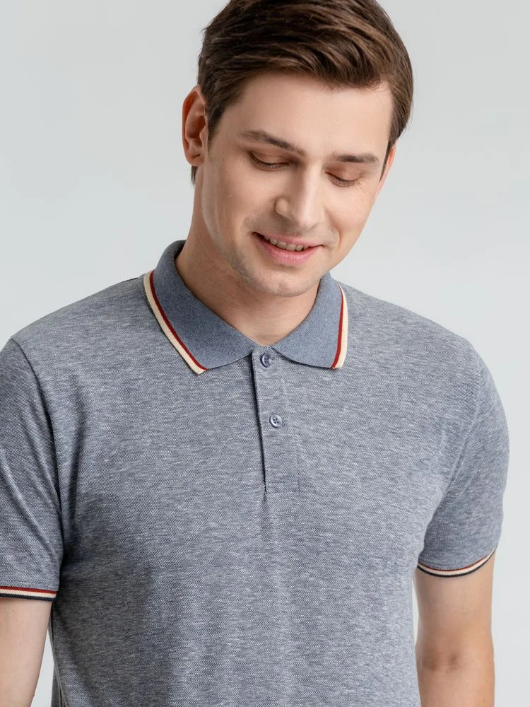 Рубашка поло мужская Paname Men голубой меланж размер M - фото 6