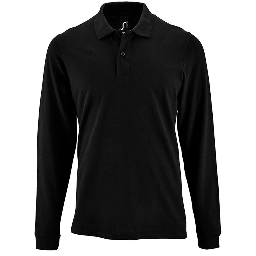 Рубашка поло мужская с длинным рукавом Perfect LSL Men черная размер 3XL - фото 1