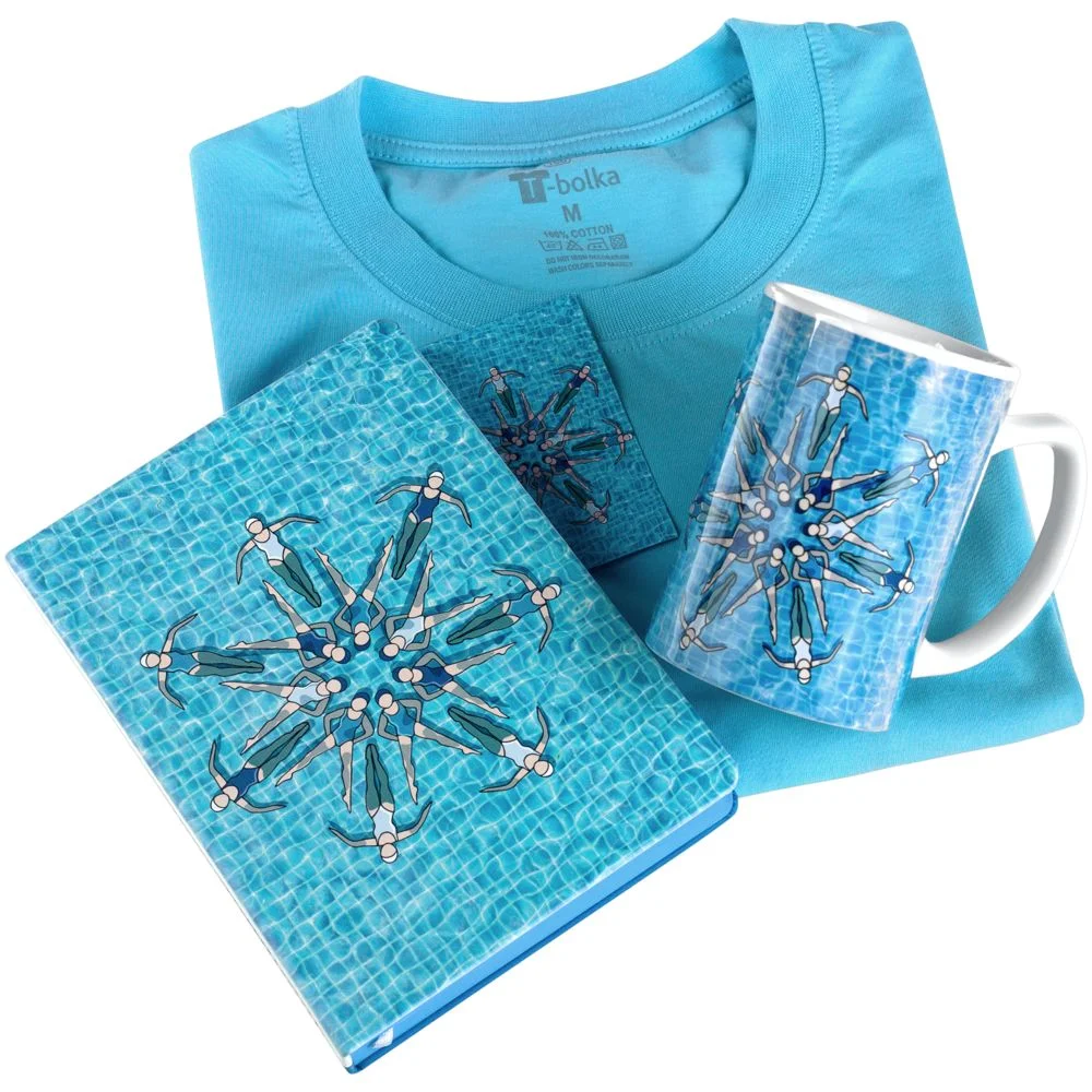 Футболка Вместе и вовремя голубая размер S - фото 6