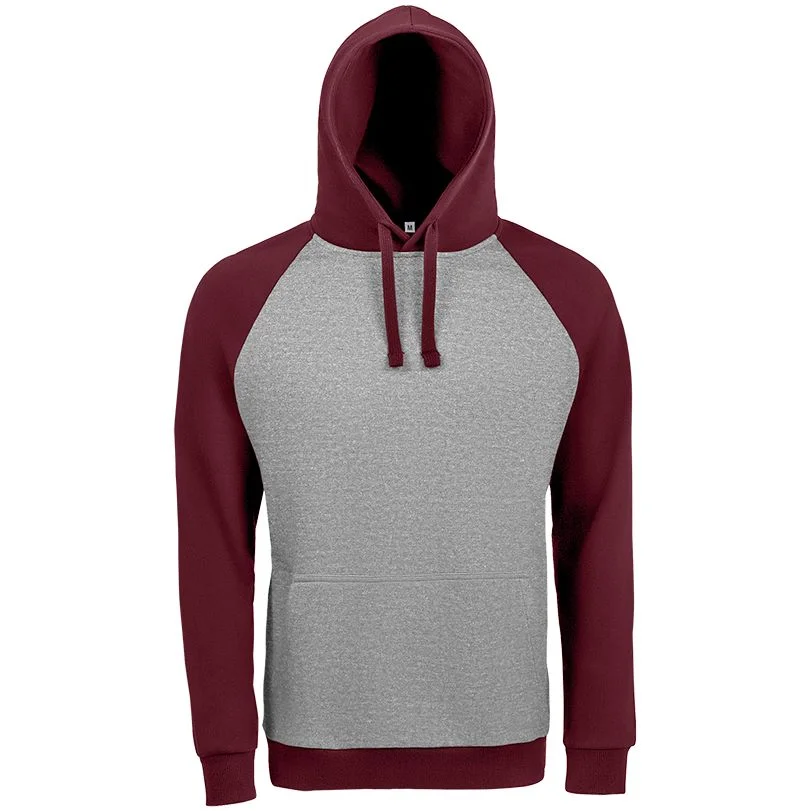 Толстовка унисекс Seattle серый меланж/бордовый размер XXL