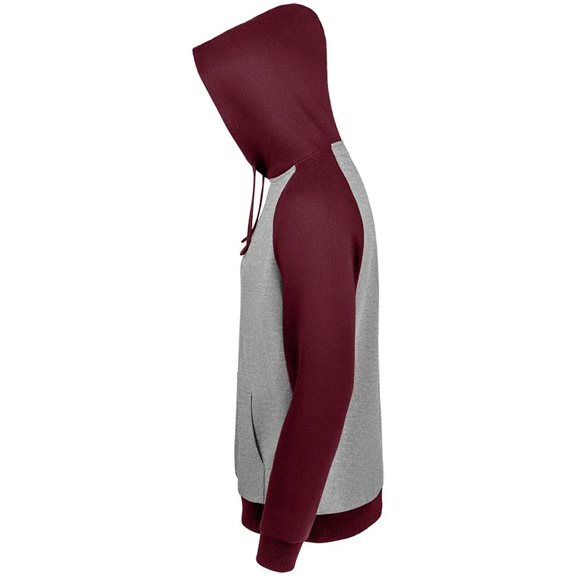 Толстовка унисекс Seattle серый меланж/бордовый размер XXL - фото 3