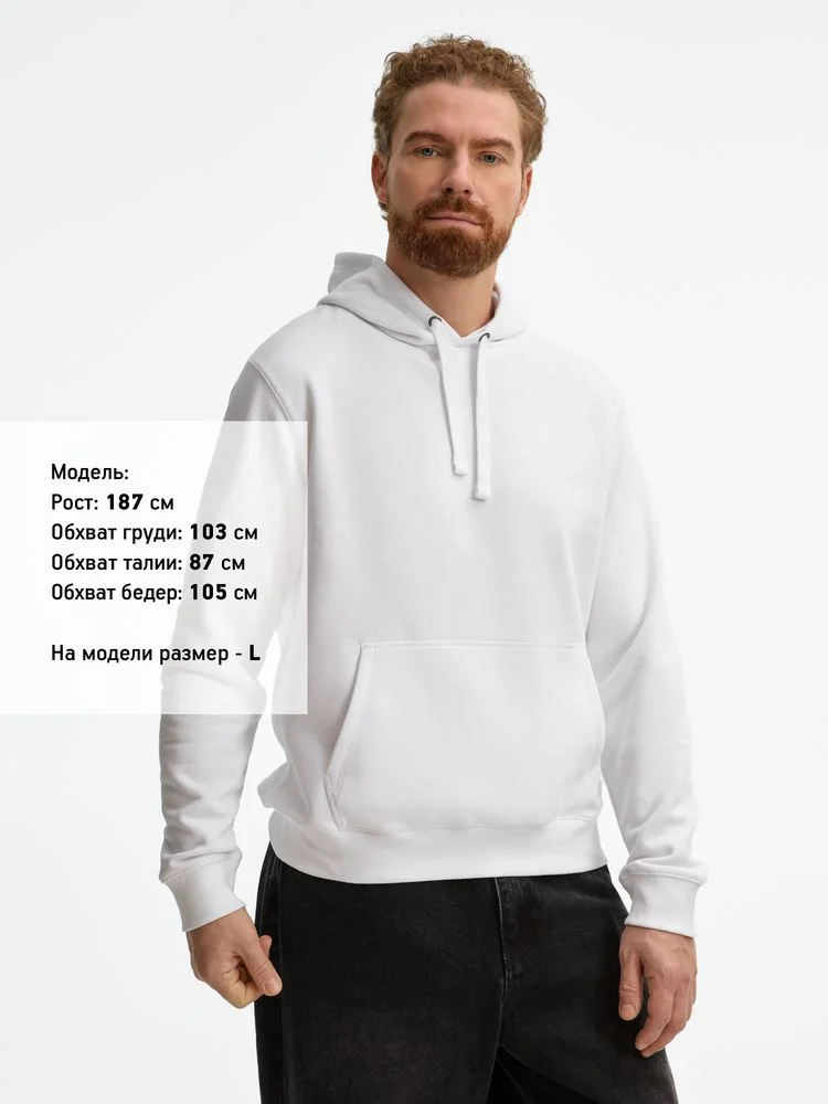 Толстовка унисекс Spencer белая, размер L - фото 7