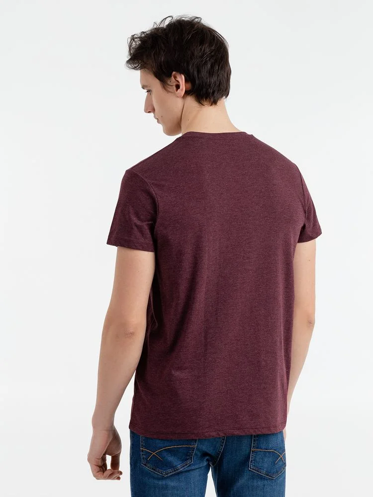 Футболка мужская приталенная Regent Fit бордовый меланж, размер XS - фото 3