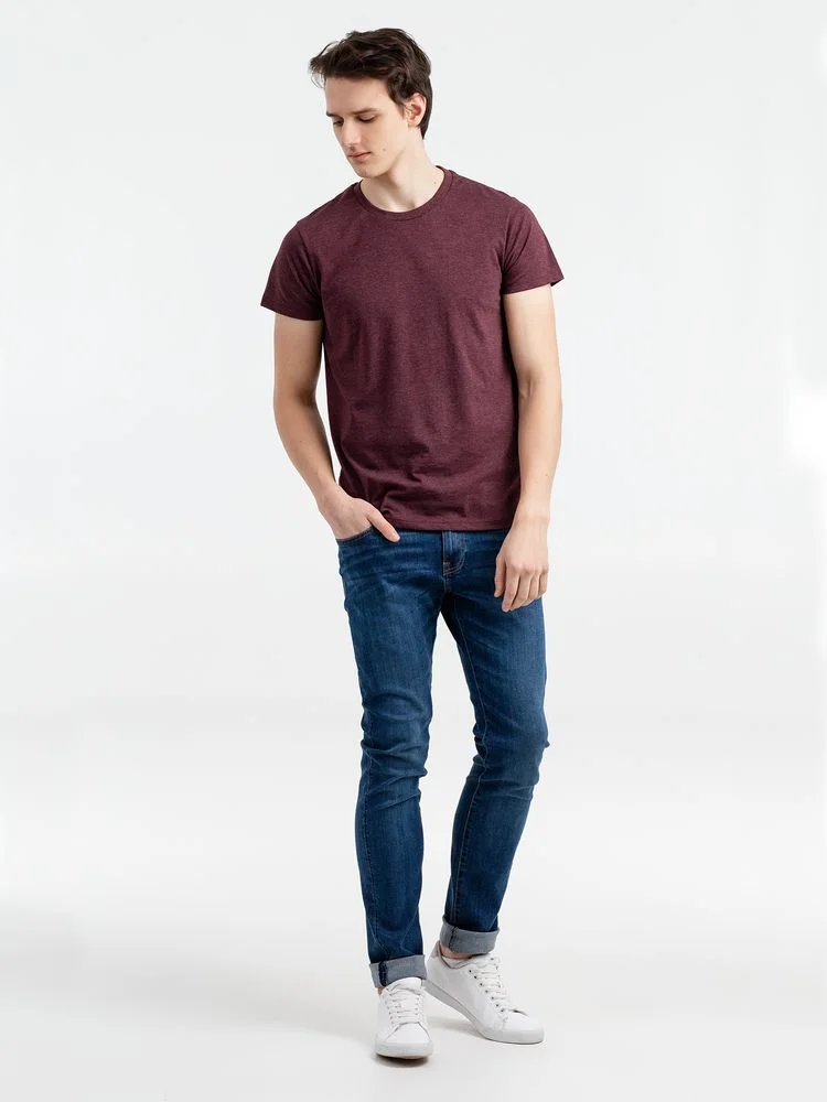 Футболка мужская приталенная Regent Fit бордовый меланж, размер XS - фото 4