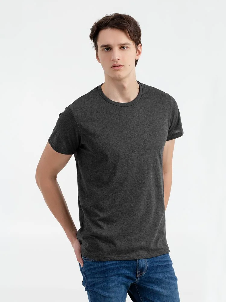 Футболка мужская приталенная Regent Fit черный меланж размер XL - фото 2