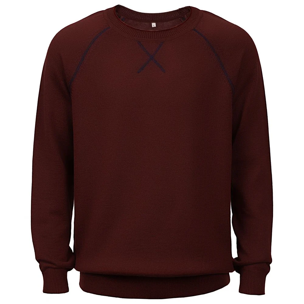 Джемпер Stitch с контрастной отделкой бордовый с синим размер S - фото 1