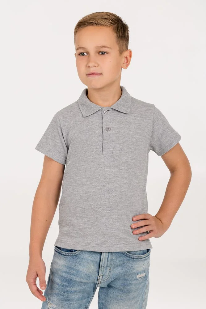 Рубашка поло детская Virma Kids серый меланж 12 лет - фото 4