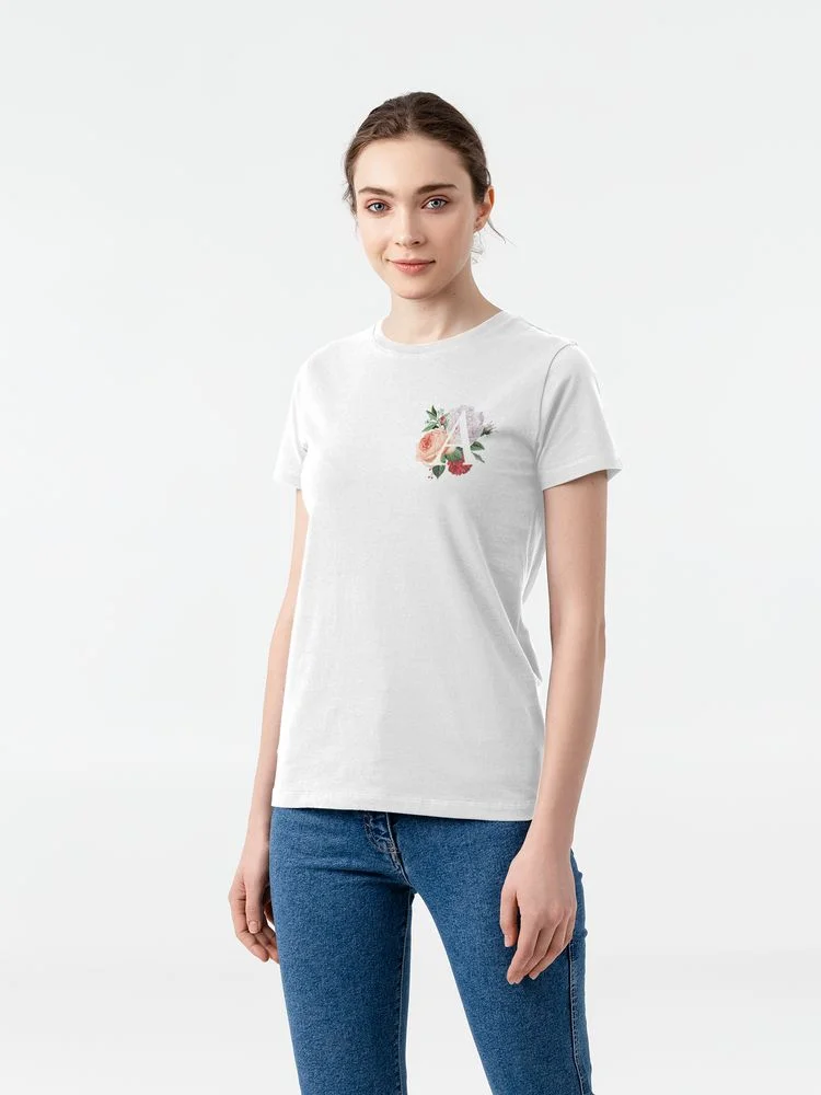 Футболка женская «Цветочная азбука: А», белая, размер M - фото 1