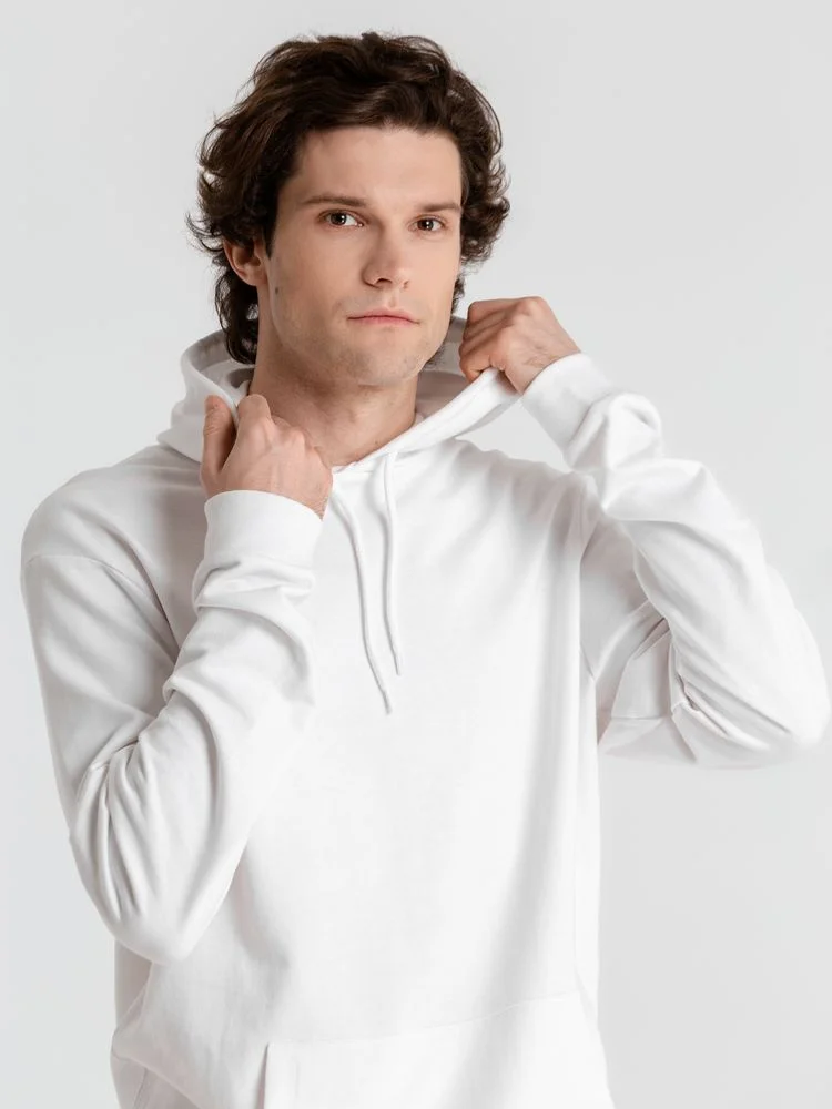 Толстовка с капюшоном унисекс Hoodie белая размер 4XL - фото 8